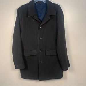 Bonobos Manifattura Emmetex Fine Italian Fabric Wool Check Pea Coat Brown